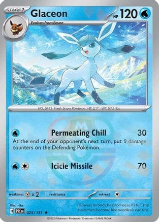 'Pokemon - 'Glaceon (Master Ball Pattern) 025/131  - Holofoil SV Prismatic Evolutions - Rare