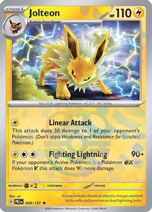 'Pokemon - 'Jolteon (Master Ball Pattern) 029/131  - Holofoil SV Prismatic Evolutions - Rare