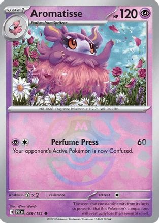 'Pokemon - 'Aromatisse (Master Ball Pattern) 039/131  - Holofoil SV Prismatic Evolutions - Common