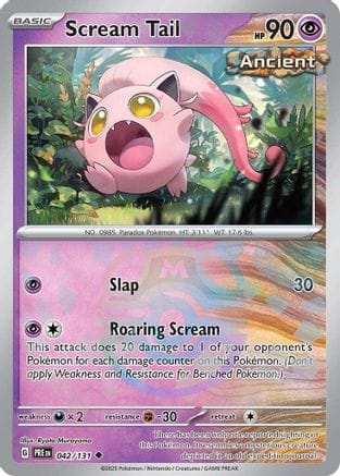 'Pokemon - 'Scream Tail (Master Ball Pattern) 042/131  - Holofoil SV Prismatic Evolutions - Uncommon