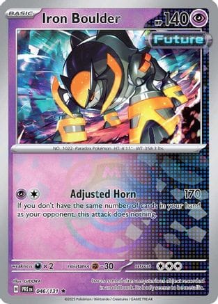 'Pokemon - 'Iron Boulder (Master Ball Pattern) 046/131  - Holofoil SV Prismatic Evolutions - Rare