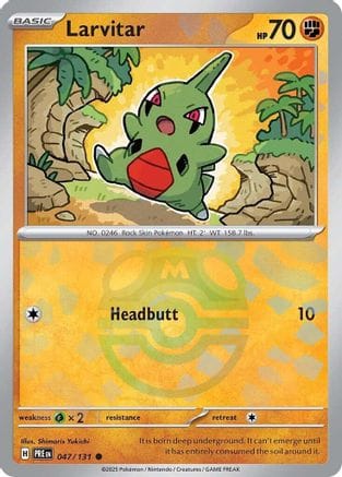 'Pokemon - 'Larvitar (Master Ball Pattern) 047/131  - Holofoil SV Prismatic Evolutions - Common