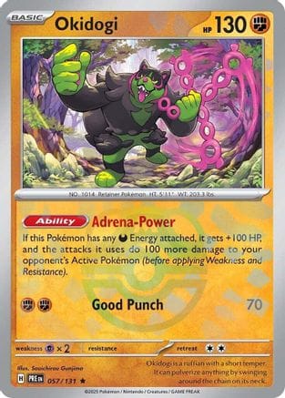 'Pokemon - 'Okidogi (Master Ball Pattern) 057/131  - Holofoil SV Prismatic Evolutions - Rare