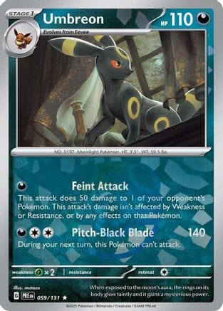 'Pokemon - 'Umbreon (Master Ball Pattern) 059/131  - Holofoil SV Prismatic Evolutions - Rare