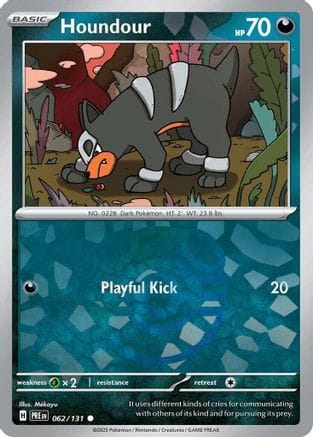 'Pokemon - 'Houndour (Master Ball Pattern) 062/131  - Holofoil SV Prismatic Evolutions - Common