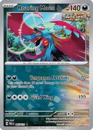'Pokemon - 'Roaring Moon (Master Ball Pattern) 065/131  - Holofoil SV Prismatic Evolutions - Rare