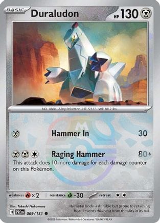 'Pokemon - 'Duraludon (Master Ball Pattern) 069/131  - Holofoil SV Prismatic Evolutions - Common