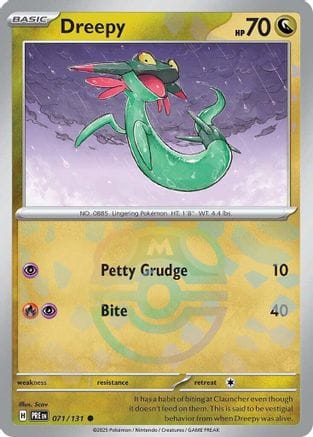 'Pokemon - 'Dreepy (Master Ball Pattern) 071/131  - Holofoil SV Prismatic Evolutions - Common