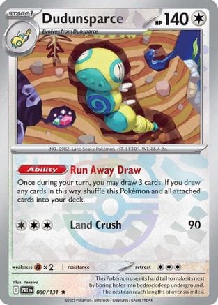 'Pokemon - 'Dudunsparce (Master Ball Pattern) 080/131  - Holofoil SV Prismatic Evolutions - Rare
