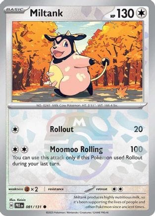 'Pokemon - 'Miltank (Master Ball Pattern) 081/131  - Holofoil SV Prismatic Evolutions - Common