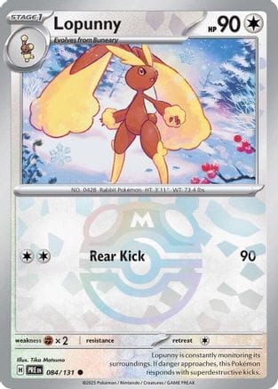 'Pokemon - 'Lopunny (Master Ball Pattern) 084/131  - Holofoil SV Prismatic Evolutions - Common