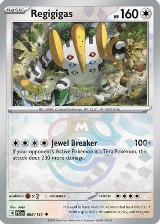 'Pokemon - 'Regigigas (Master Ball Pattern) 086/131  - Holofoil SV Prismatic Evolutions - Uncommon