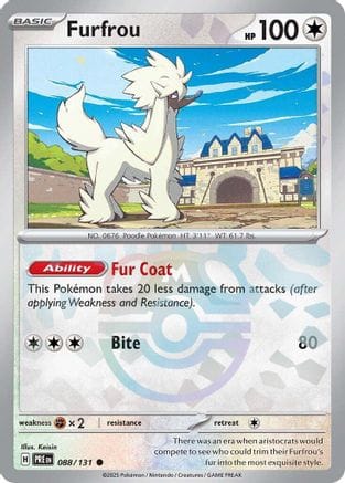 'Pokemon - 'Furfrou (Master Ball Pattern) 088/131  - Holofoil SV Prismatic Evolutions - Common