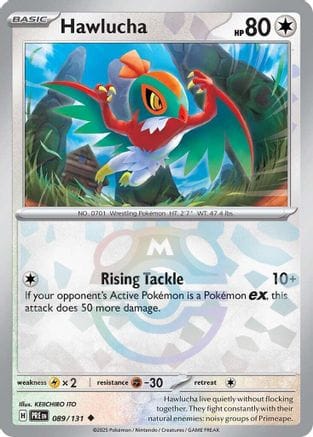 'Pokemon - 'Hawlucha (Master Ball Pattern) 089/131  - Holofoil SV Prismatic Evolutions - Uncommon