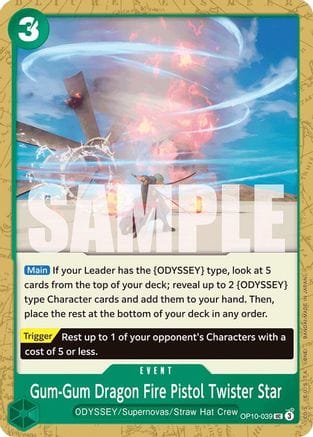 Gum-Gum Dragon Fire Pistol Twister Star (OP10-039) - Royal Blood