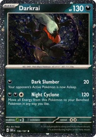 'Pokemon - 'Darkrai (Cosmos Holo) 136/197  - Holofoil Miscellaneous Cards & Products - Rare