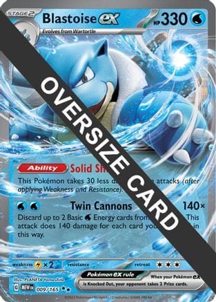 'Pokemon - 'Blastoise ex 009/165  - Holofoil Jumbo Cards - Double Rare