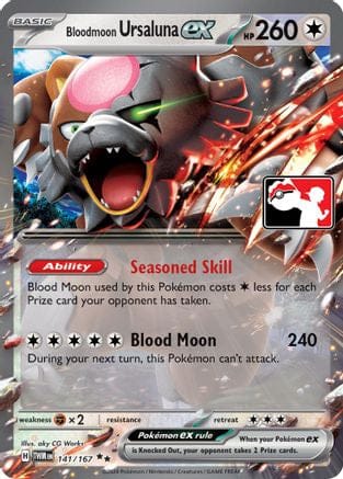 'Pokemon - 'Bloodmoon Ursaluna ex 141  - Holofoil Prize Pack Series Cards - Double Rare