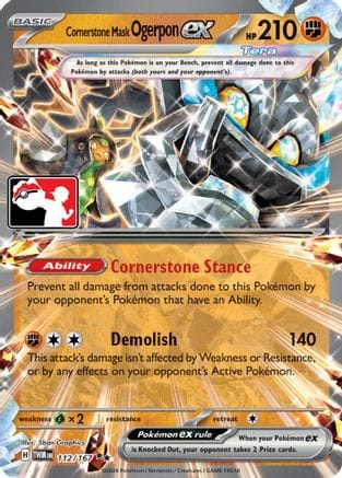 'Pokemon - 'Cornerstone Mask Ogerpon ex 112  - Holofoil Prize Pack Series Cards - Double Rare