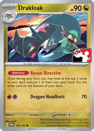 'Pokemon - 'Drakloak 129/167  - Holofoil Prize Pack Series Cards - Common
