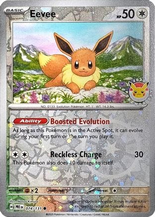 'Pokemon - 'Eevee 074/131  - Reverse Holofoil Miscellaneous Cards & Products - Promo