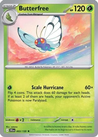'Pokemon - 'Butterfree 003/159  - Holofoil SV09 Journey Together - Rare