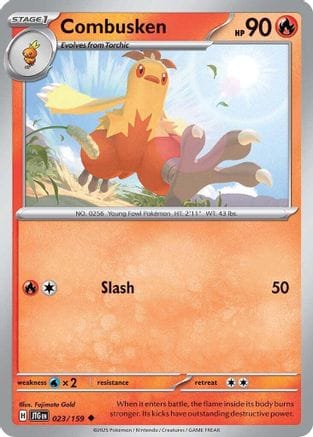 'Pokemon - 'Combusken 023/159  - Reverse Holofoil SV09 Journey Together - Uncommon