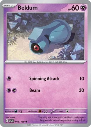 'Pokemon - 'Beldum 061/159  SV09 Journey Together - Common