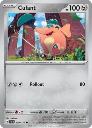 'Pokemon - 'Cufant 109/159  - Reverse Holofoil SV09 Journey Together - Common