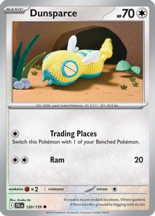 'Pokemon - 'Dunsparce 120/159  - Reverse Holofoil SV09 Journey Together - Common