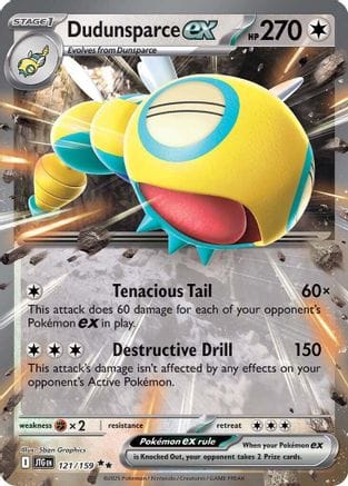 'Pokemon - 'Dudunsparce ex 121/159  - Holofoil SV09 Journey Together - Double Rare