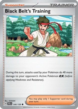 'Pokemon - 'Black Belt's Training 144/159  - Reverse Holofoil SV09 Journey Together - Common