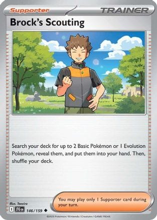 'Pokemon - 'Brock's Scouting 146/159  - Reverse Holofoil SV09 Journey Together - Uncommon