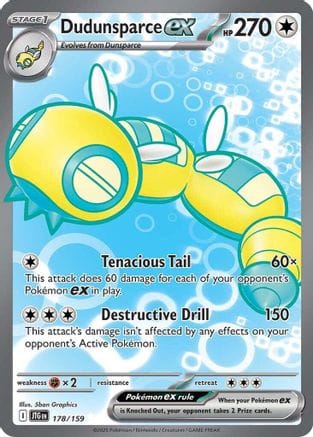 'Pokemon - 'Dudunsparce ex 178/159  - Holofoil SV09 Journey Together - Ultra Rare