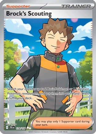 'Pokemon - 'Brock's Scouting 179/159  - Holofoil SV09 Journey Together - Ultra Rare
