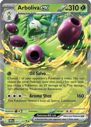 'Pokemon - 'Arboliva ex 023/182  - Holofoil SV10 Destined Rivals - Double Rare