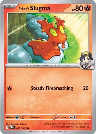 'Pokemon - 'Ethan's Slugma 035/182  - Reverse Holofoil SV10 Destined Rivals - Common