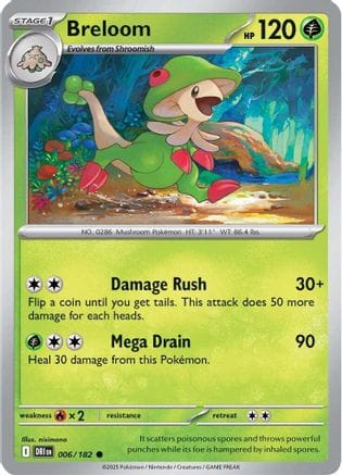 'Pokemon - 'Breloom 006/182  SV10 Destined Rivals - Common