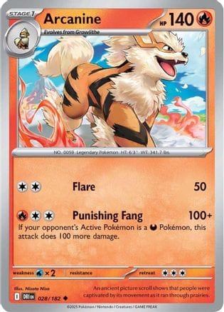 'Pokemon - 'Arcanine 028/182  SV10 Destined Rivals - Uncommon
