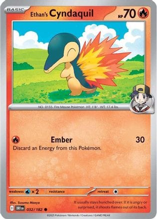 'Pokemon - 'Ethan's Cyndaquil 032/182  SV10 Destined Rivals - Common