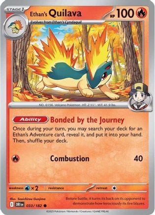 'Pokemon - 'Ethan's Quilava 033/182  SV10 Destined Rivals - Common