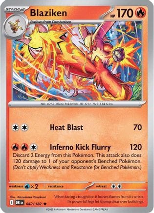 'Pokemon - 'Blaziken 042/182  - Holofoil SV10 Destined Rivals - Rare