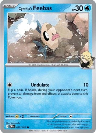 'Pokemon - 'Cynthia's Feebas 052/182  - Reverse Holofoil SV10 Destined Rivals - Common