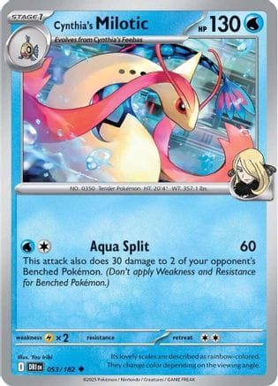 'Pokemon - 'Cynthia's Milotic 053/182  - Reverse Holofoil SV10 Destined Rivals - Uncommon