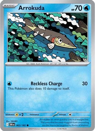 'Pokemon - 'Arrokuda 062  - Reverse Holofoil SV10 Destined Rivals - Common