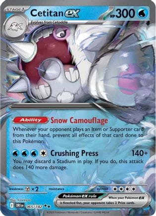 'Pokemon - 'Cetitan ex 065/182  - Holofoil SV10 Destined Rivals - Double Rare