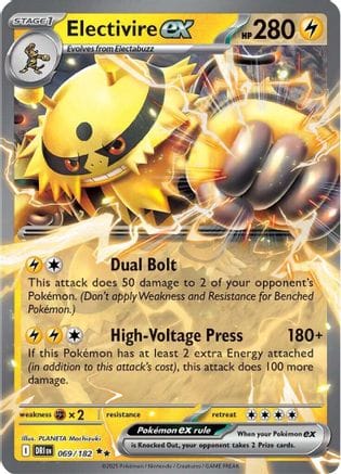 'Pokemon - 'Electivire ex 069/182  - Holofoil SV10 Destined Rivals - Double Rare