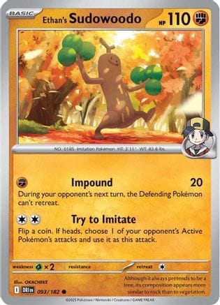 'Pokemon - 'Ethan's Sudowoodo 093/182  SV10 Destined Rivals - Common