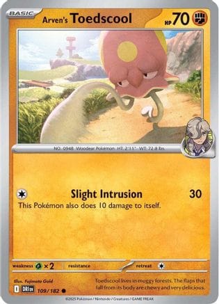 'Pokemon - 'Arven's Toedscool 109/182  SV10 Destined Rivals - Common