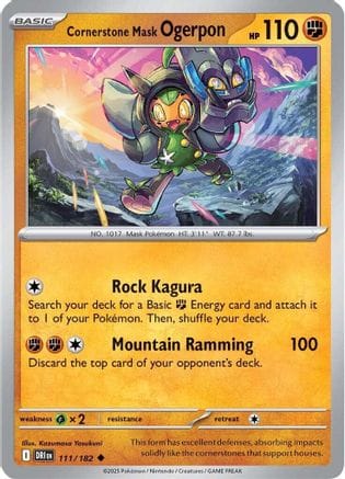 'Pokemon - 'Cornerstone Mask Ogerpon 111/182  - Reverse Holofoil SV10 Destined Rivals - Uncommon